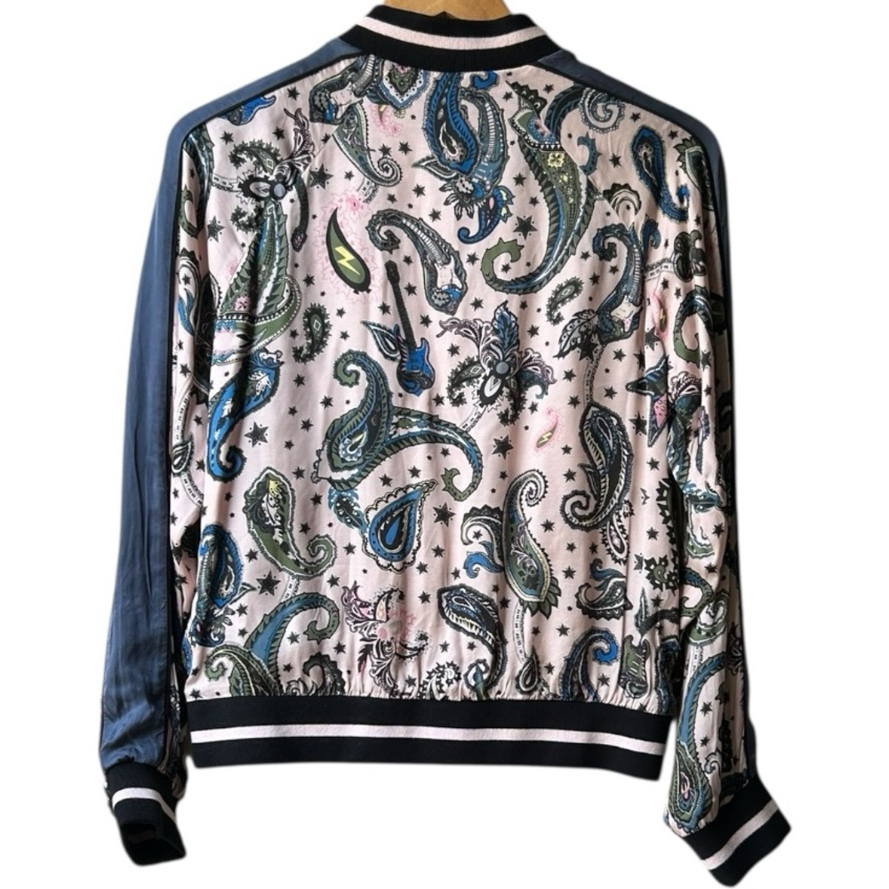 Zadig & Voltaire Pink Cream Billy Reversible Bomber Jacket Paisley Corolle Sz S - Picture 4 of 16